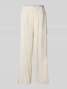 moves Stoffhose aus Viskose-Leinen-Mix mit elastischem Bund in Beige, ...