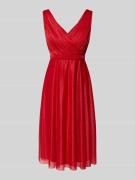 TROYDEN COLLECTION Kleid mit Glitzer-Mesh in Rot, Größe 34