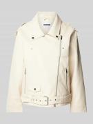 Noisy May Bikerjacke in Leder-Optik Modell 'PAULINA' in Ecru, Größe M