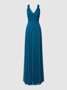 TROYDEN COLLECTION Abendkleid mit gelegten Falten in Petrol, Größe 44