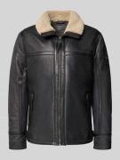 MAURITIUS Lederjacke aus Schafsnappa mit Reißverschlusstaschen in Anth...