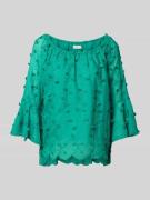 Apricot Blusenshirt mit Zierbesatz in Gruen, Größe S