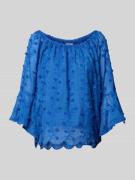 Apricot Blusenshirt mit Zierbesatz in Marine, Größe S