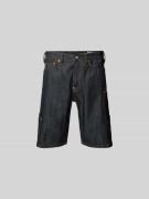 Evisu Straight Fit Jeansshorts mit Beintaschen in Jeansblau, Größe 32
