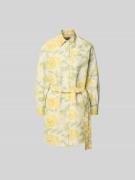 Kenzo Knielanges Kleid mit Knopfleiste in GELB, Größe M