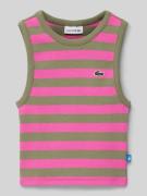 Lacoste Tanktop mit Logo-Badge in Pink, Größe 152