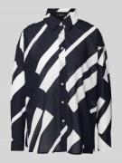 OPUS Regular Fit Hemdbluse mit durchgehender Knopfleiste in Marine, Gr...