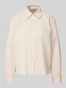 OPUS Regular Fit Hemdbluse mit Smok-Details Modell 'Finnea' in Sand, G...
