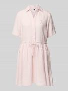 Tommy Hilfiger Ausgestelltes Hemdblusenkleid aus reinem Leinen in Rosa...