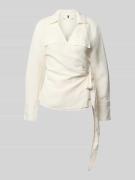 Tommy Hilfiger Relaxed Fit Bluse aus Leinen-Viskose-Mix in Ecru, Größe...