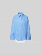 Victoria Beckham Hemdbluse mit Knopfleiste in Sky, Größe XS