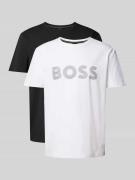 BOSS Green Regular Fit T-Shirt aus Baumwoll-Mix im 2er-Pack in Black, ...
