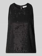 comma Blusentop mit Paillettenbesatz in Black, Größe 42
