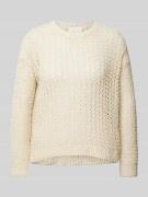 Marella Strickpullover mit Lochstickerei Modell 'RIVA' in Weiss, Größe...