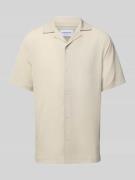 Lindbergh Relaxed Fit Freizeithemd mit Reverskragen in Sand, Größe L
