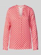 Milano Italy Regular Fit Bluse mit V-Ausschnitt in Rot, Größe 38