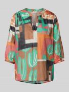 Milano Italy Regular Fit Bluse mit 3/4-Arm in Black, Größe 36