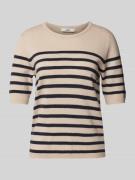 0039 Italy Strickpullover aus Kaschmir-Woll-Mix Modell 'ISOLA' in Taup...