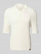 Calvin Klein Jeans Slim Fit Strick-Poloshirt in Offwhite, Größe XS