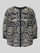 Lanius Relaxed Fit Bluse mit 3/4-Arm in Black, Größe 36