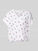 Lanius Regular Fit Bluse mit V-Ausschnitt in Weiss, Größe 42