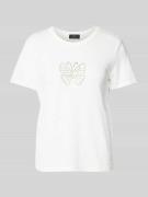 monari T-Shirt mit Label-Detail in Offwhite, Größe 44