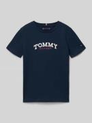 Tommy Hilfiger Teens Regular Fit T-Shirt aus reiner Baumwolle in Marin...