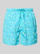 MCNEAL Badehose im Allover-Look mit elastischem Bund in Tuerkis, Größe...