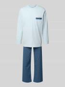 Schiesser Pyjama mit klassischer Brusttasche und Rundhalsausschnitt in...