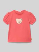Steiff T-Shirt mit Motiv-Stitching und Rundhalsausschnitt in Koralle, ...