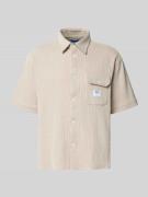 Hugo Blue Relaxed Fit Freizeithemd aus Baumwoll-Mix 'EBAFFINO' in Beig...