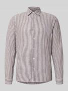 MCNEAL Regular Fit Freizeithemd aus Leinen-Mix mit Kentkragen in Mitte...