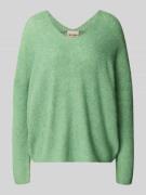 MOS MOSH Strickpullover mit V-Ausschnitt Modell 'THORA' in Gruen, Größ...