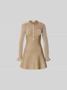 Self-Portrait Minikleid mit Viskose-Anteil in Gold, Größe L