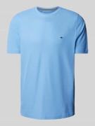 Fynch-Hatton T-Shirt mit Logo-Stitching in Rauchblau Melange, Größe XX...