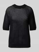 Tommy Hilfiger Regular Fit Häkelpullover aus Baumwoll-Mix in Black, Gr...