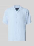 MCNEAL Regular Fit Leinenhemd mit Reverskragen in Eisblau, Größe L