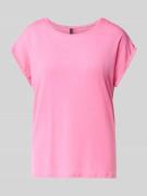 Vero Moda Relaxed Fit T-Shirt aus Lyocell-Mix Modell 'AVA' in Pink, Gr...