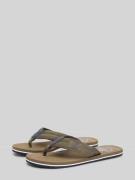 Tommy Hilfiger Zehentrenner mit Wappen Detail in Khaki, Größe 40