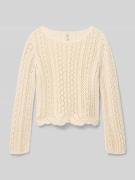 Only Regular Fit Pullover aus Baumwoll-Mix Modell 'NOLA' in Ecru, Größ...