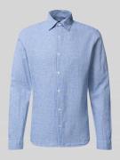 MCNEAL Regular Fit Freizeithemd aus Leinen-Baumwoll-Mix in Marine, Grö...