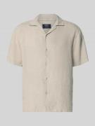 MCNEAL Regular Fit Leinenhemd mit Reverskragen in Kitt, Größe L