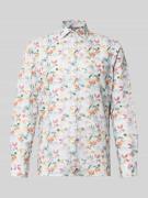 Jake*s Slim Fit Business-Hemd aus Leinen-Mix mit Kentkragen in Weiss, ...