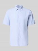 MCNEAL Regular Fit Freizeithemd aus Leinen-Baumwoll-Mix in Eisblau, Gr...
