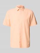 MCNEAL Regular Fit Freizeithemd aus Leinen-Baumwoll-Mix in Lachs, Größ...