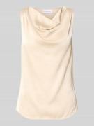 comma Blusentop mit Wasserfall-Ausschnitt in Sand, Größe 34