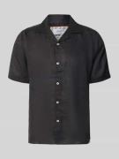 MARKUP Modern Fit Freizeithemd aus Leinen Modell 'CAMICIA' in Black, G...