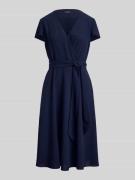 Lauren Ralph Lauren Knielanges Kleid in Wickeloptik in Marine, Größe 3...
