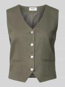 Only Regular Fit Leinenweste mit Bindeband Modell 'GOA' in Oliv, Größe...