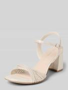 Tamaris Sandalen mit Leder Innensohle in Metallic Beige, Größe 36